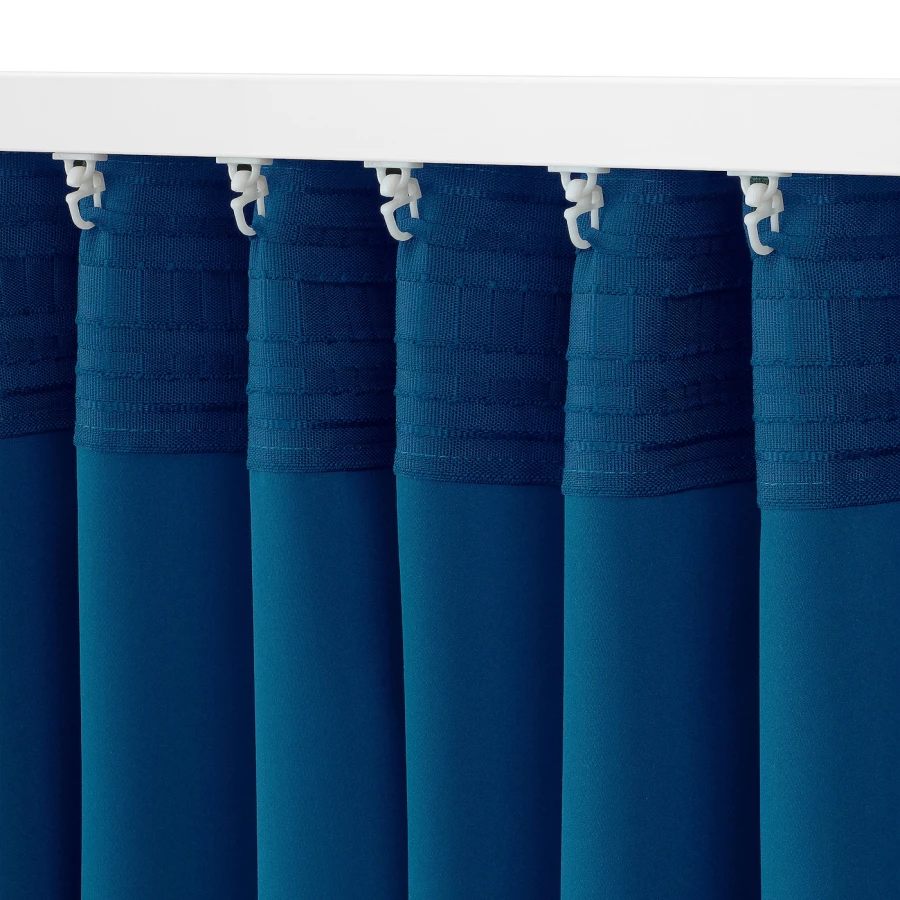 Штора, 2 шт. - IKEA MAJGULL, 300х145 см, темно-синий, МАЙГУЛЛ ИКЕА (изображение №4)