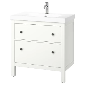 Тумба для ванной - HEMNES / ORRSJÖN /ORRSJОN IKEA/ ХЕМНЕС/ОРРСЬЕН ИКЕА, 82х49х89 см, белый