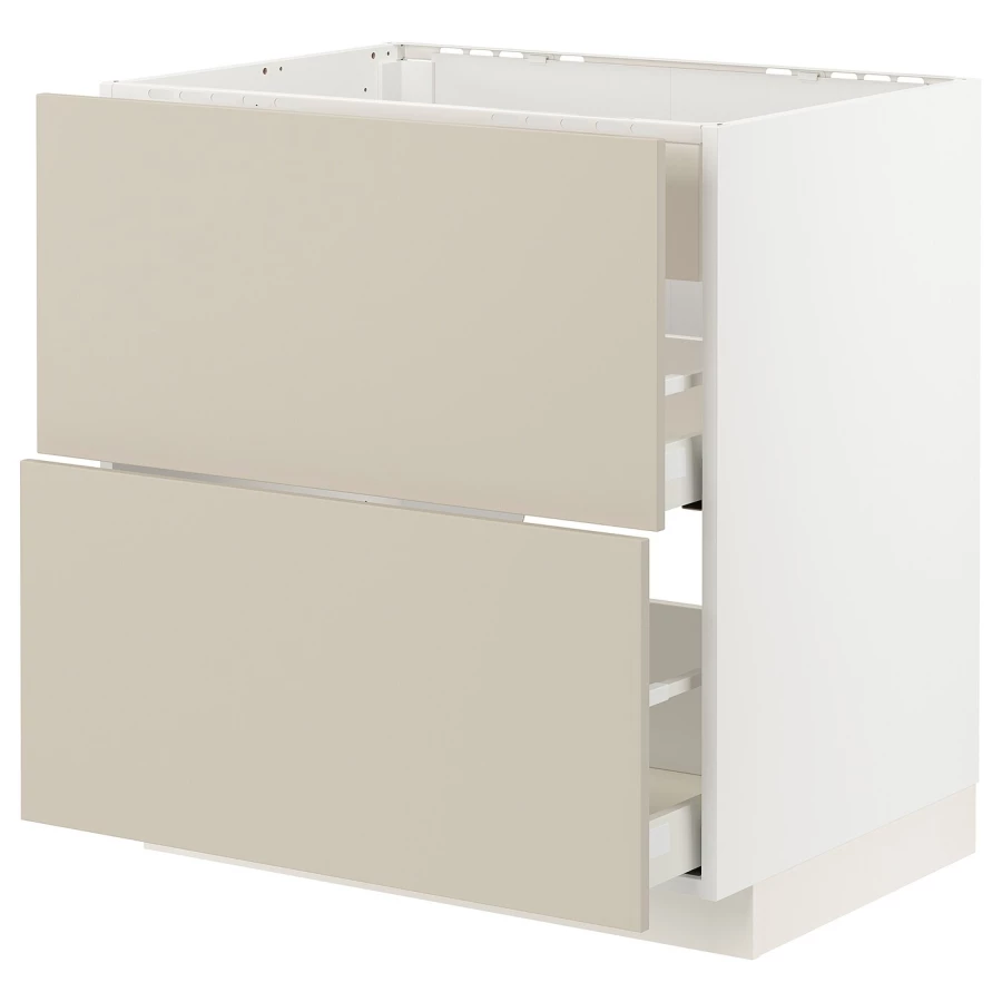 Напольный шкаф - IKEA METOD MAXIMERA, 88x62x80см, белый/бежевый, МЕТОД МАКСИМЕРА ИКЕА (изображение №1)