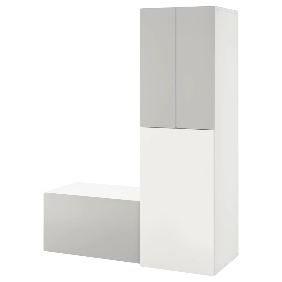Шкаф детский - IKEA SMÅSTAD/SMASTAD, 150x57x196 см, белый/серый, СМОСТАД ИКЕА (изображение №1)