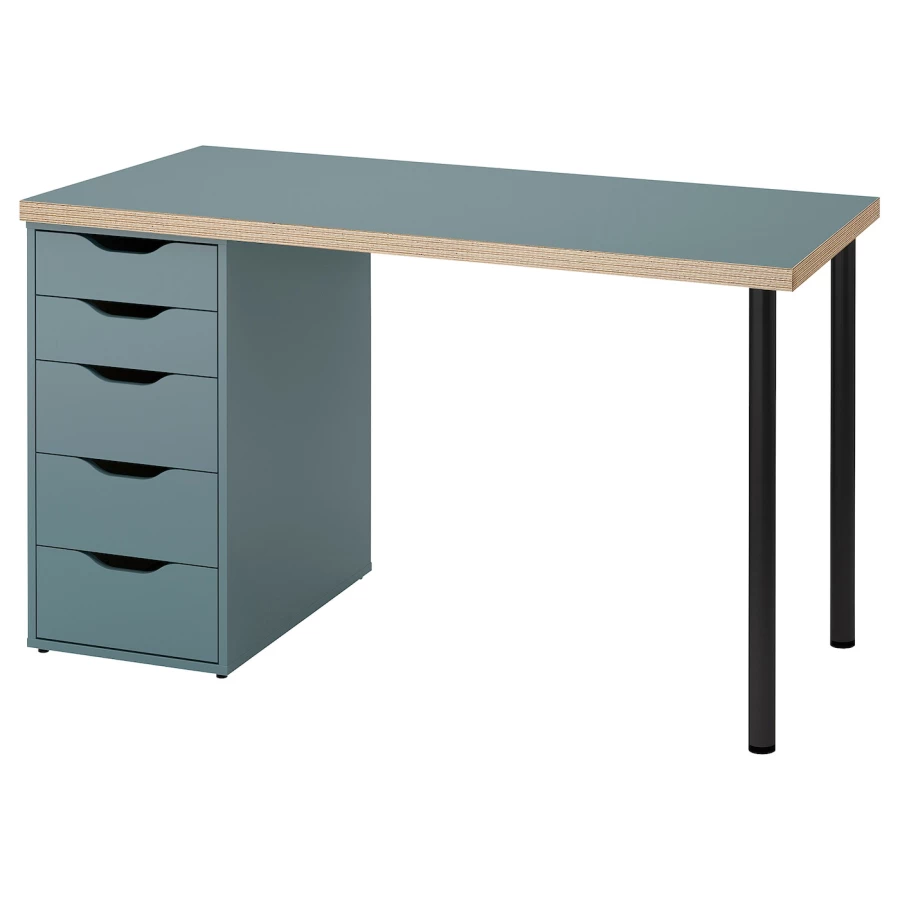 Письменный стол с ящиками - IKEA LAGKAPTEN/ALEX/ЛАГКАПТЕН/АЛЕКС ИКЕА, 120х60 см, серый/черный (изображение №1)