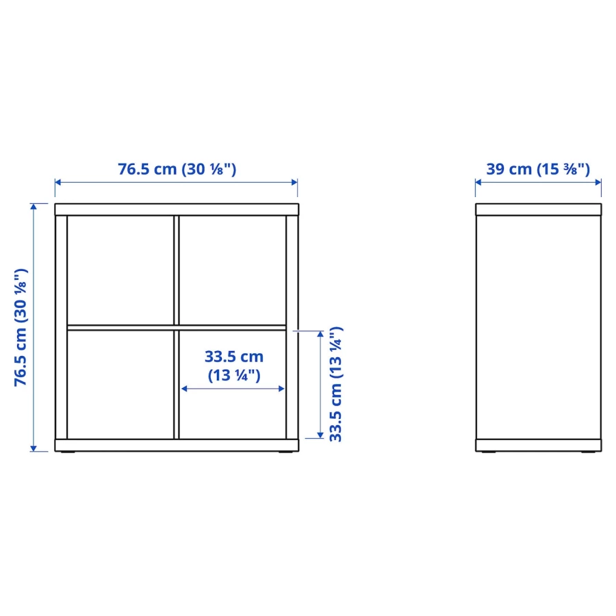 Стеллаж - IKEA KALLAX, 77х39х77 см, белый, КАЛЛАКС ИКЕА (изображение №2)