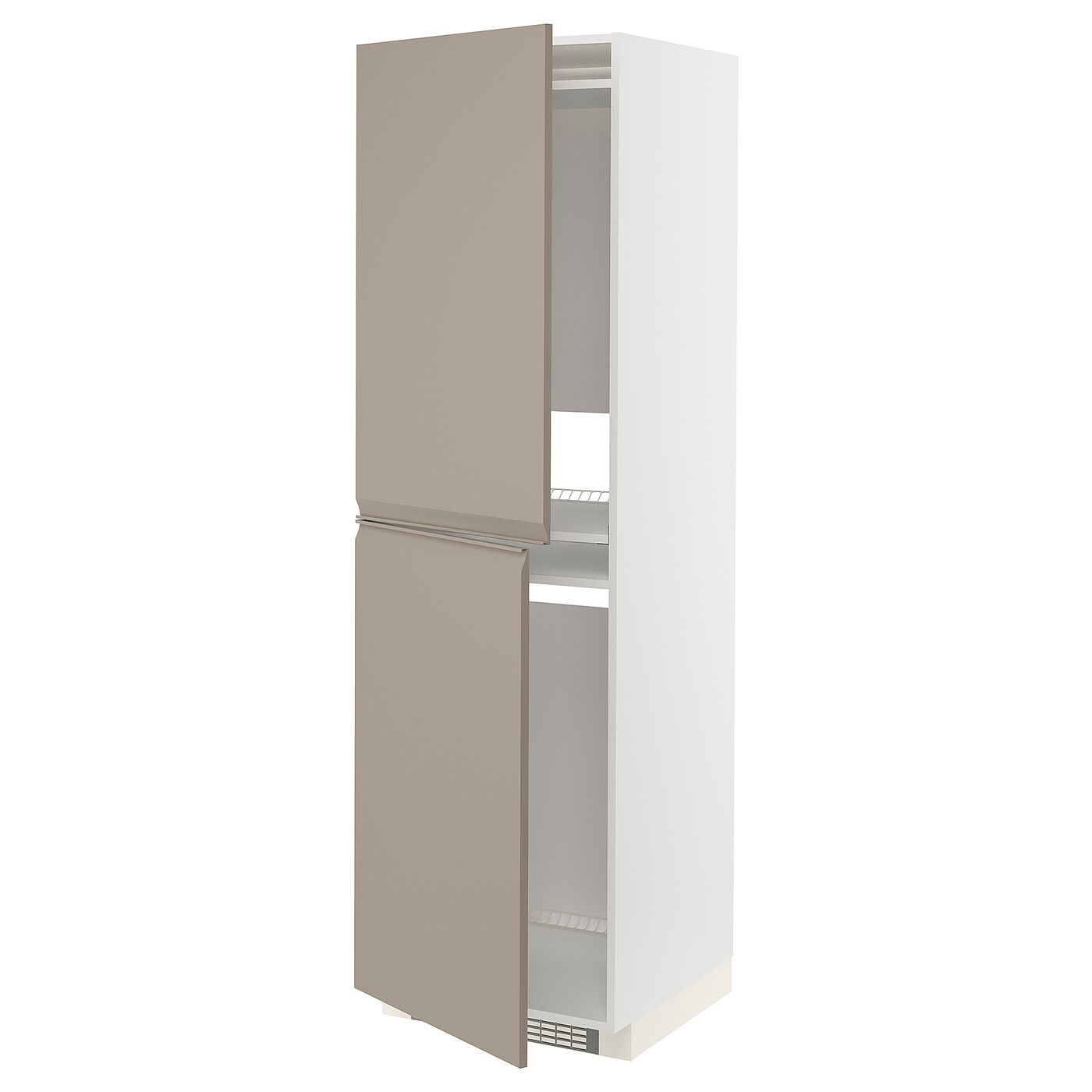 Высокий шкаф - IKEA METOD/МЕТОД ИКЕА, 200х60х60 см, белый/бежевый