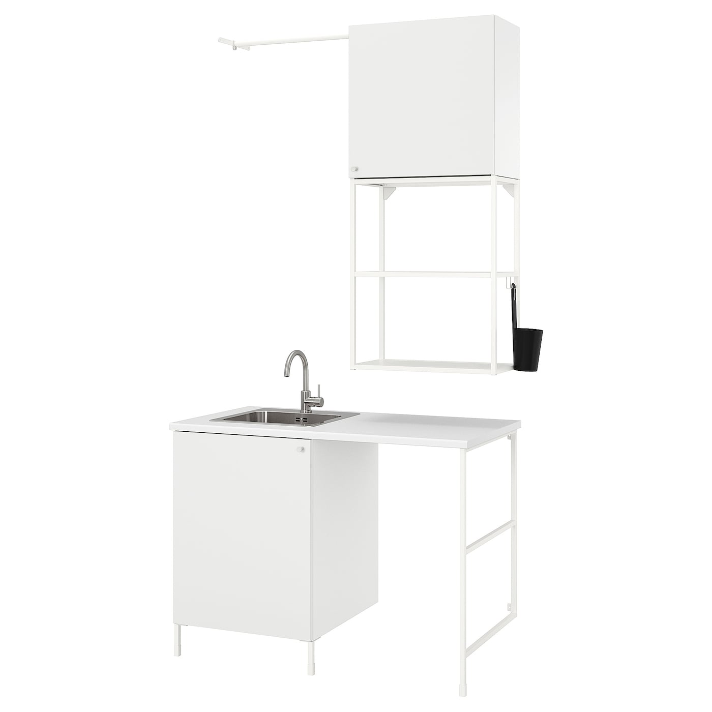 Комбинация шкафа для постирочной и ванной комнаты -  ENHET  IKEA/ ЭНХЕТ ИКЕА, 139x63,5x87,5 см, белый