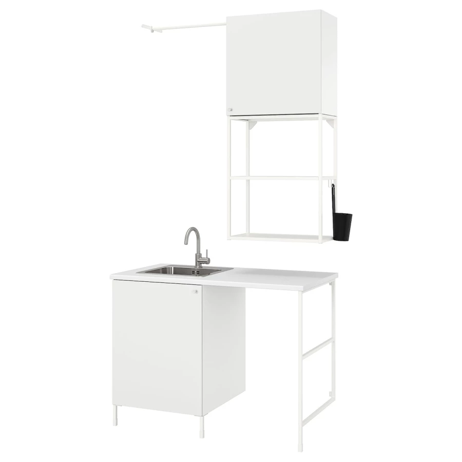 Комбинация шкафа для постирочной и ванной комнаты -  ENHET  IKEA/ ЭНХЕТ ИКЕА, 139x63,5x87,5 см, белый (изображение №1)