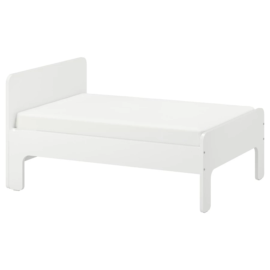 Кровать одноярусная - IKEA SLÄKT/LURÖY/ SLАKT/LURОY/СЛЭКТ/ЛУРОЙ ИКЕА  , 80x200 см, белый (изображение №1)