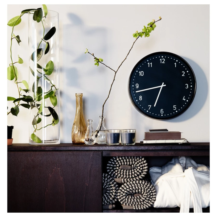 Настенные часы - IKEA BONDIS/БОНДИС ИКЕА, 38 см, черный (изображение №6)