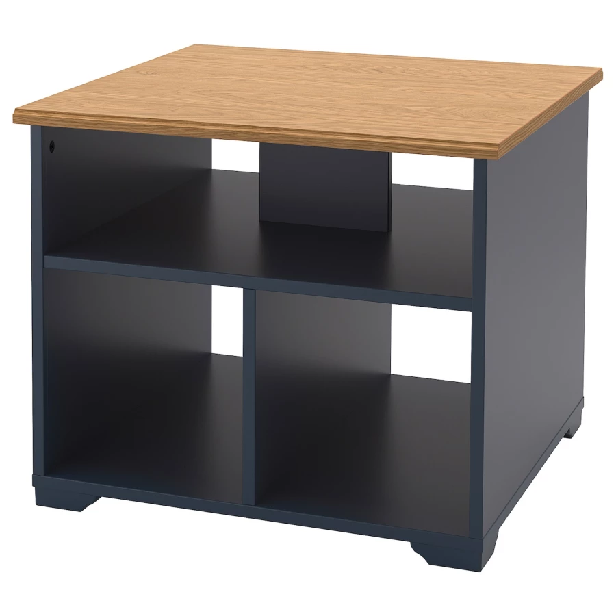 Журнальный стол - IKEA SKRUVBY/СКРУВБИ ИКЕА, 60х60х50см, черный/светло-коричневый (изображение №1)
