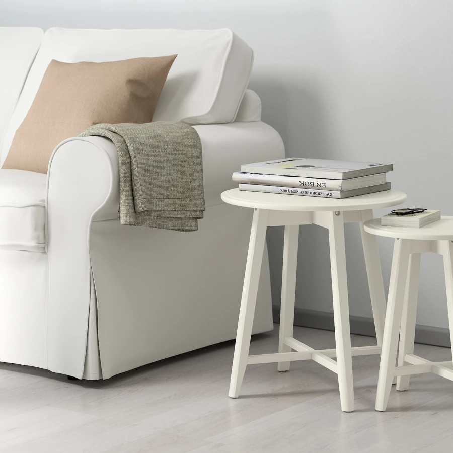 Столик придиванный - IKEA KRAGSTA, 35х45/49х51 см, белый, КРАГСТА ИКЕА (изображение №3)