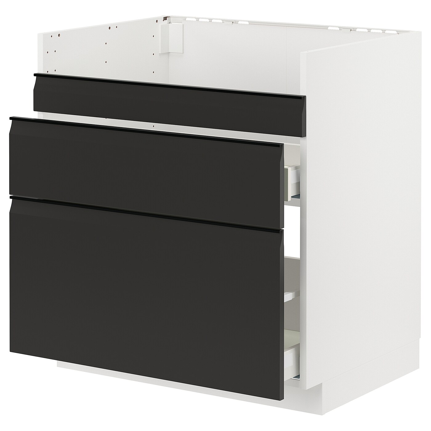 Шкаф под раковину/3 шт/2 шт - METOD / MAXIMERA IKEA/ МЕТОД/МАКСИМЕРА ИКЕА, 88х80 см, белый/черный