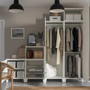Второе фото. Гардероб - IKEA SMÅSTAD / PLATSA/ ПЛАТСА ИКЕА, 231х240 см, белый, 6 дверей