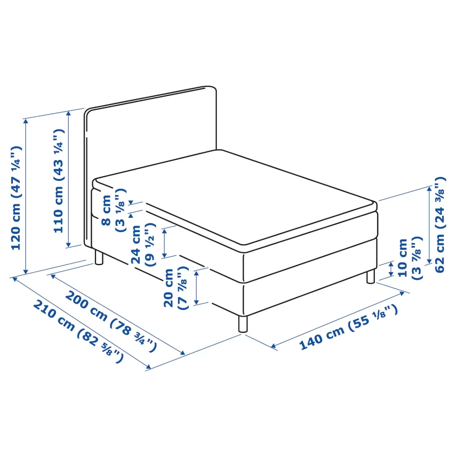 DUNVIK Континентальная кровать ИКЕА (изображение №9)