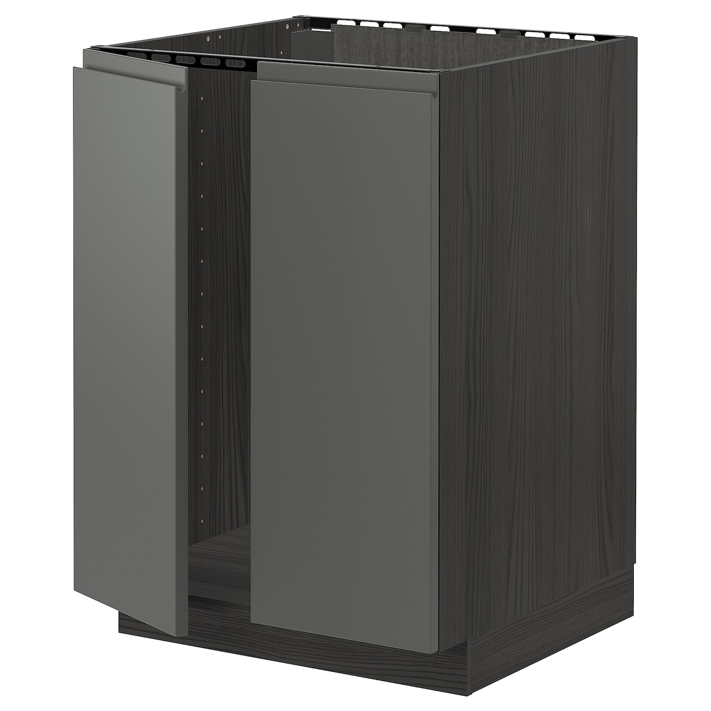 Шкаф под раковину/2 дверцы - METOD IKEA/ МЕТОД ИКЕА, 88х60  см,  черный/серый