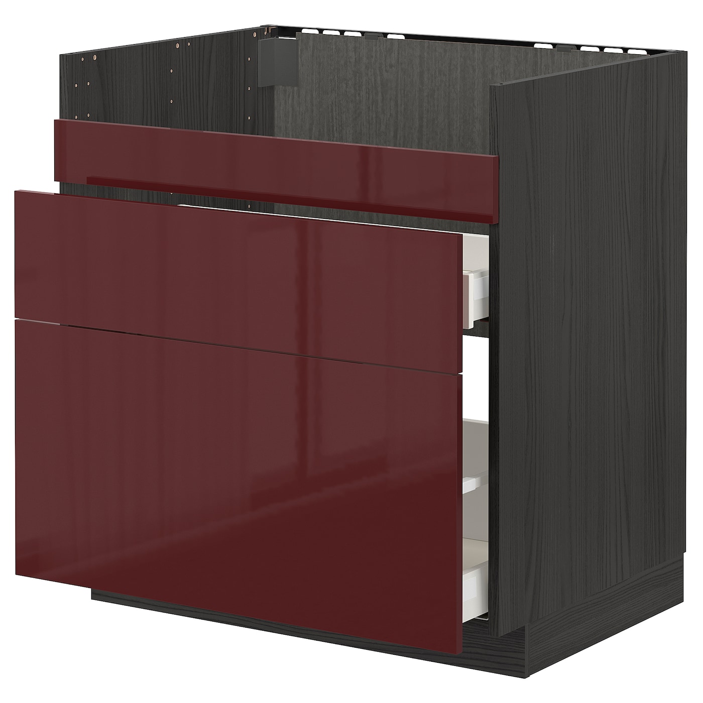 Шкаф под раковину/3 шт/2 шт - METOD / HAVSEN/MAXIMERA  IKEA/ МЕТОД/ХАВСЕН/МАКСИМЕРА ИКЕА, 88х80 см,  красный/коричневый