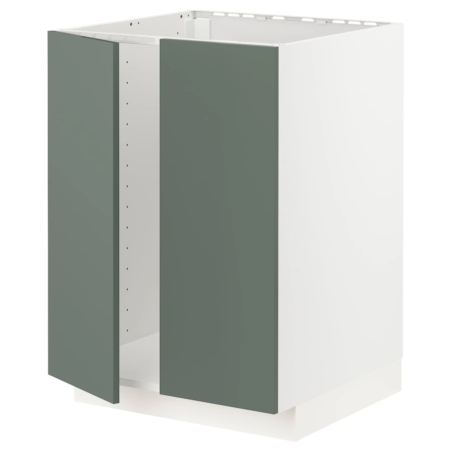 Шкаф под раковину/2 дверцы - METOD IKEA/ МЕТОД ИКЕА, 88х60  см,  белый/зеленый (изображение №1)