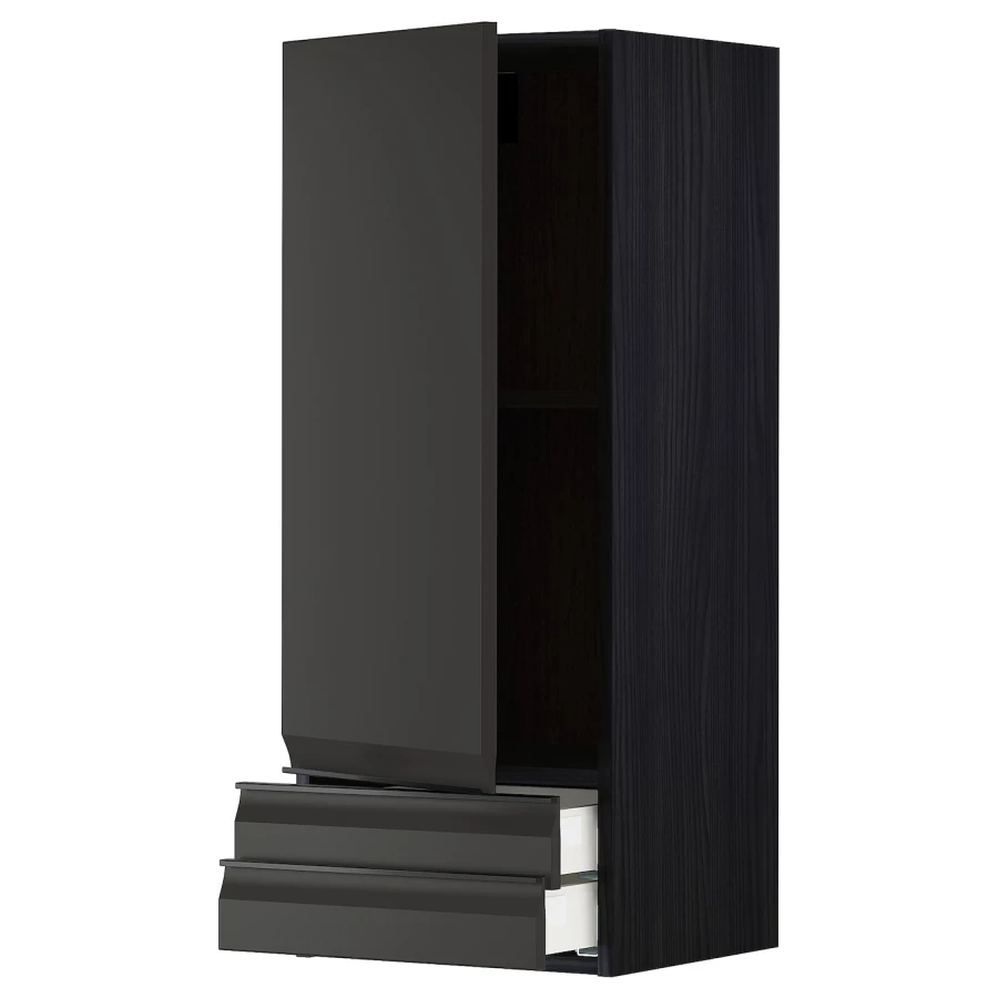 Навесной шкаф - METOD / MAXIMERA IKEA/  МЕТОД/МАКСИМЕРА ИКЕА, 100х40 см, черный (изображение №1)