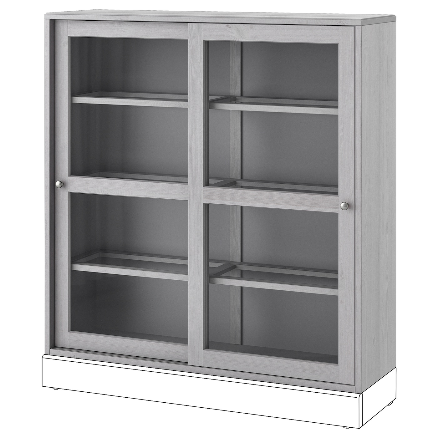 Шкаф-витрина - HAVSTA IKEA/ ХАВСТА ИКЕА, 123х121 см, серый