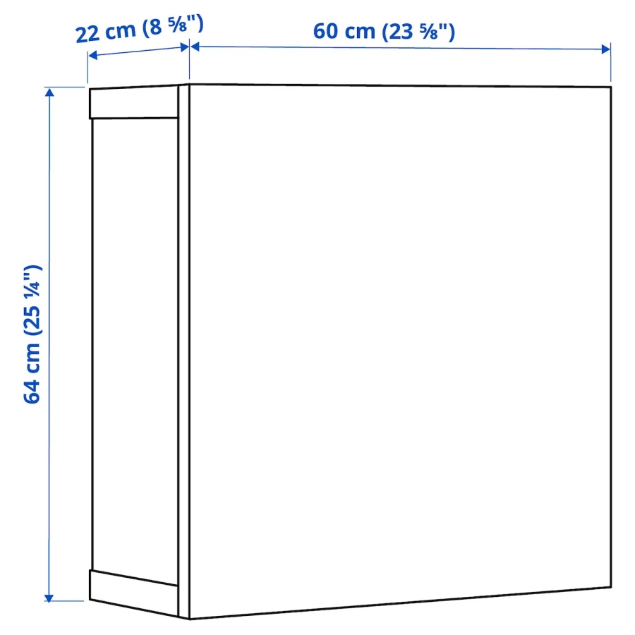 Шкаф - IKEA BESTА/BESTА /БЕСТО ИКЕА, 60x20x64 см, белый, (изображение №3)