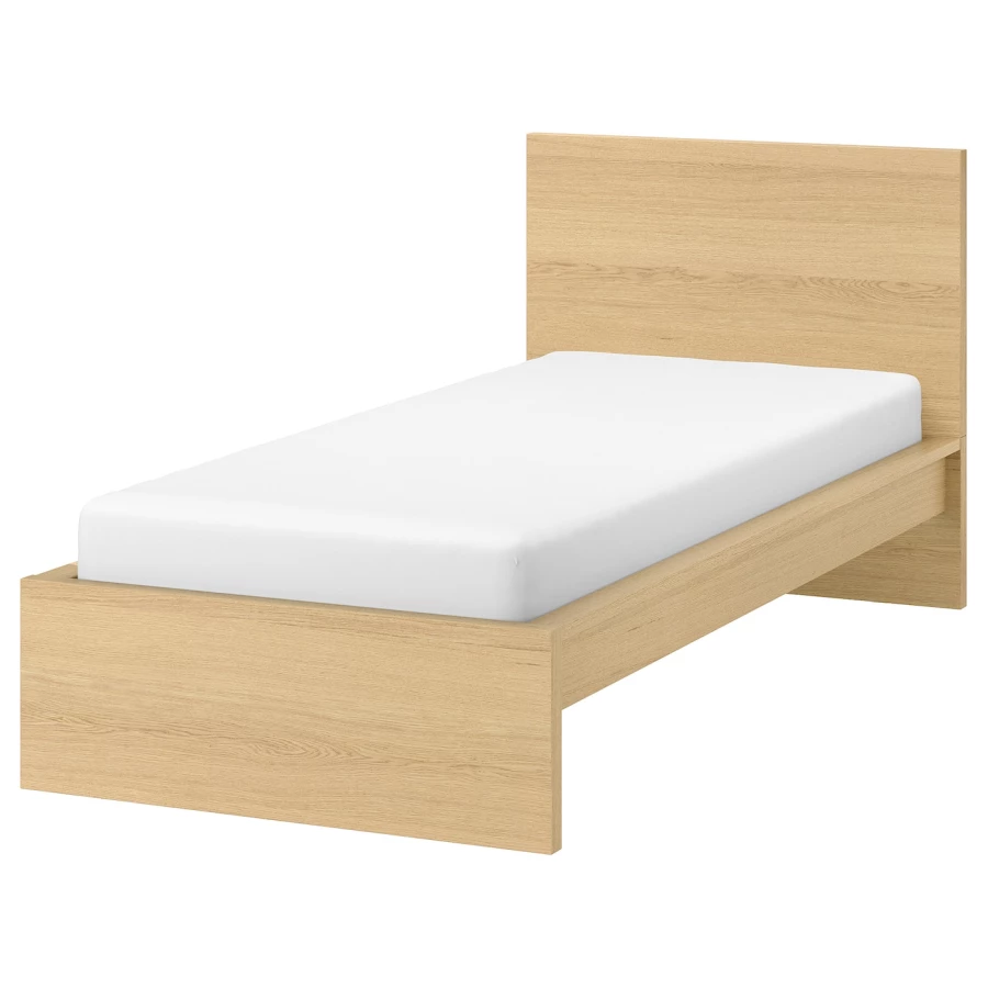 Каркас кровати, высокий - IKEA MALM, 200х90 см, под беленый дуб, МАЛЬМ ИКЕА (изображение №1)