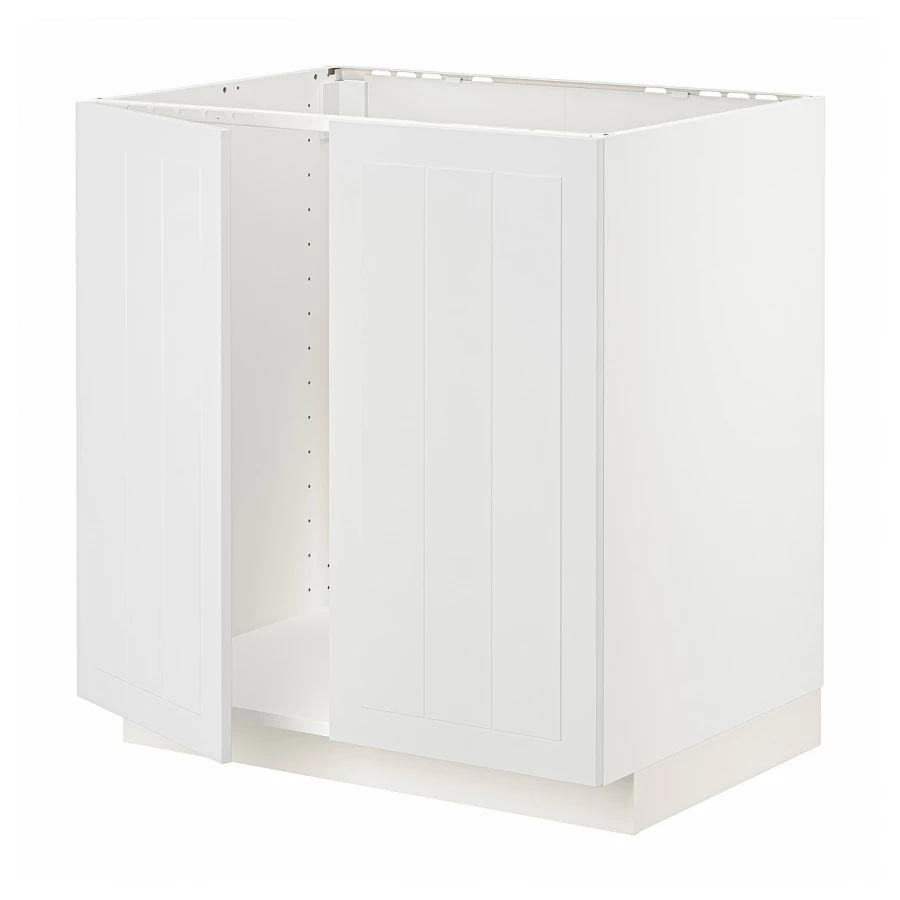 Шкаф под раковину/2 дверцы - METOD IKEA/ МЕТОД ИКЕА, 88х80  см. белый (изображение №1)