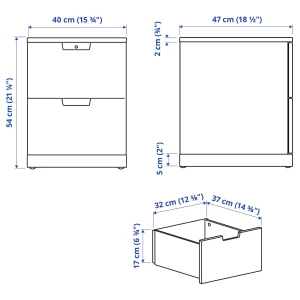Тумба - IKEA NORDLI/НОРДЛИ ИКЕА, 47х40х76 см, белый