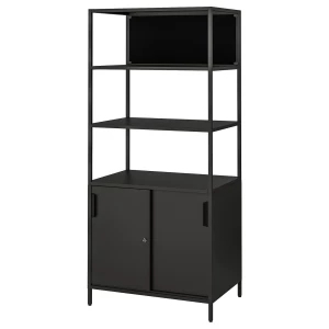 Шкаф с раздвижными дверями - IKEA TROTTEN/ТРОТТЕН ИКЕА, 180х80 см, черный