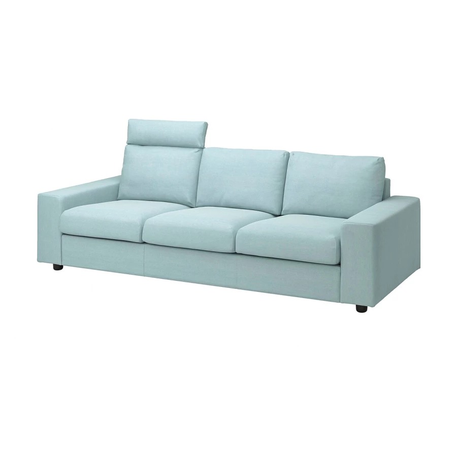 Чехол на 3-местный диван  - IKEA  VIMLE/ВИМЛЕ ИКЕА, 255х103 см,  голубой (изображение №1)