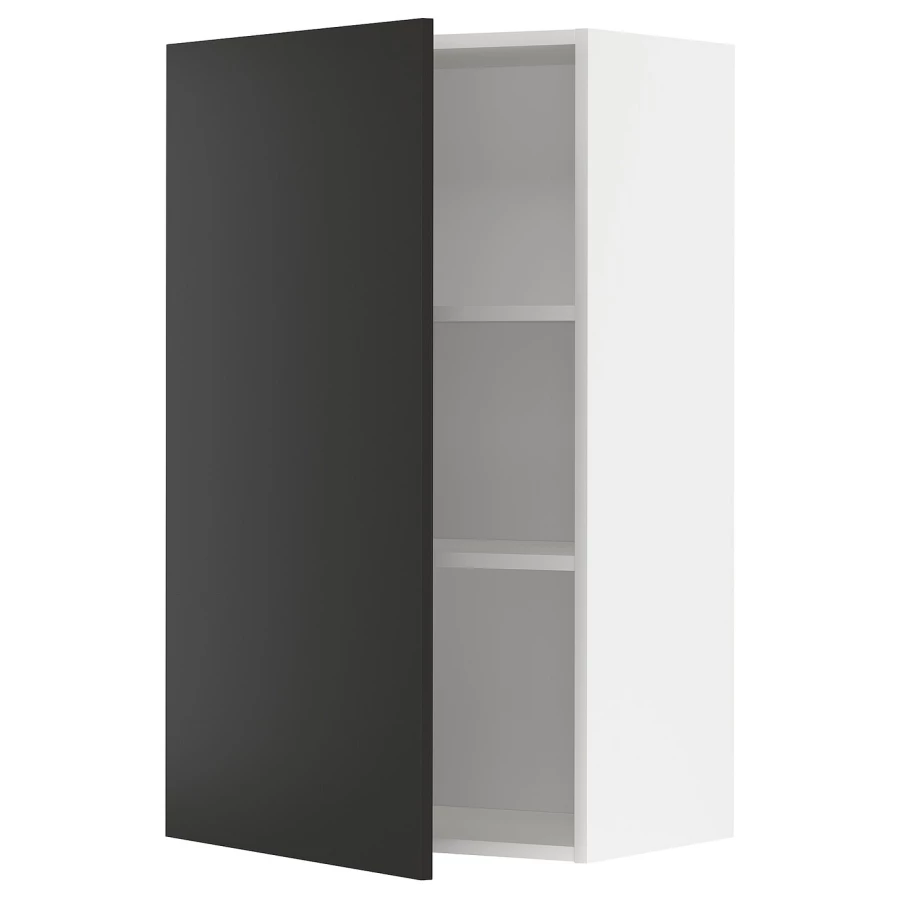 Навесной шкаф с полкой - METOD IKEA/ МЕТОД ИКЕА, 60х100 см, белый/черный (изображение №1)