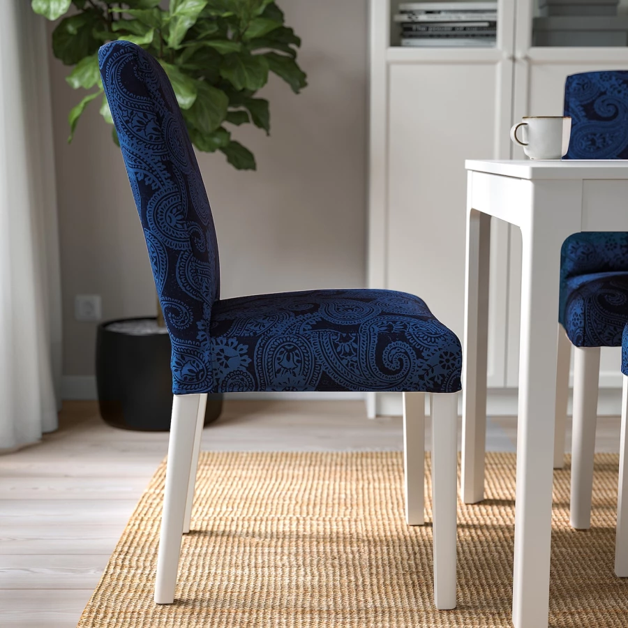 Стул - BERGMUND IKEA/ БЕРГМУНД ИКЕА, 95х52х59 см, синий (изображение №4)