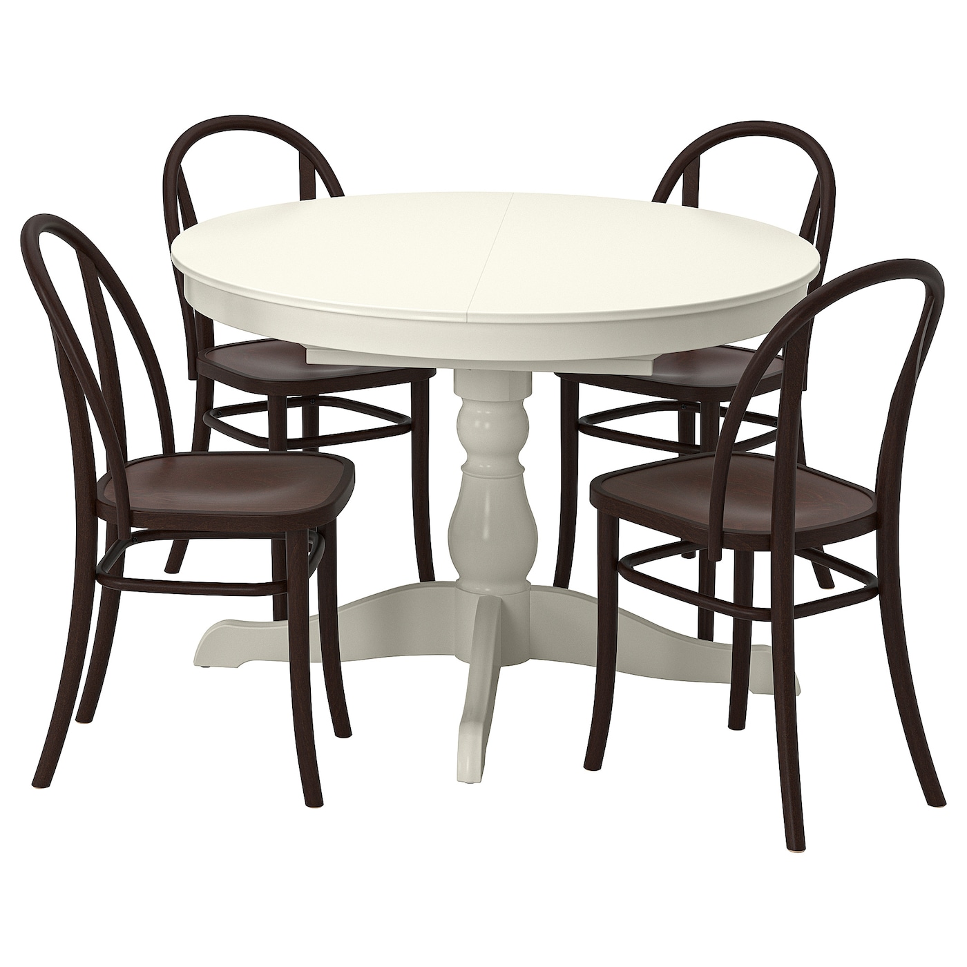 Стол и 4 стула - INGATORP / SKOGSBO IKEA/ ИНГАТОРП/СКОГСБО ИКЕА, 110х85х40 см, белый/коричневый