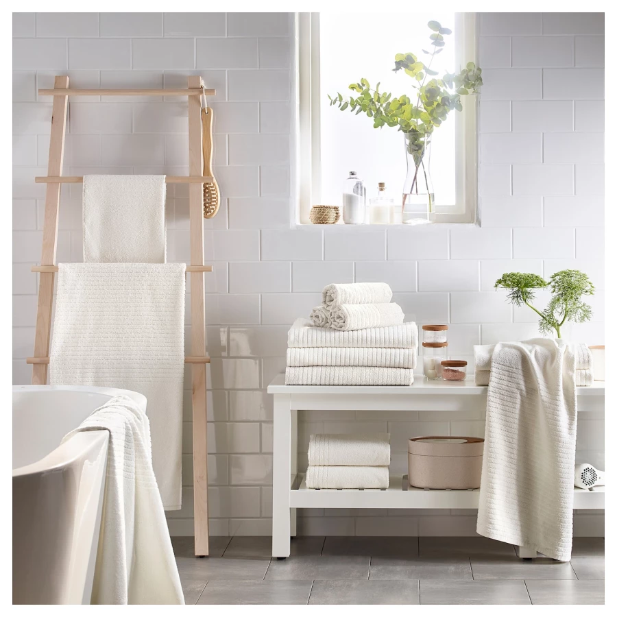 Банное полотенце - IKEA VÅGSJÖN/VAGSJON, 140х70 см, белый, ВОГШЁН ИКЕА (изображение №3)