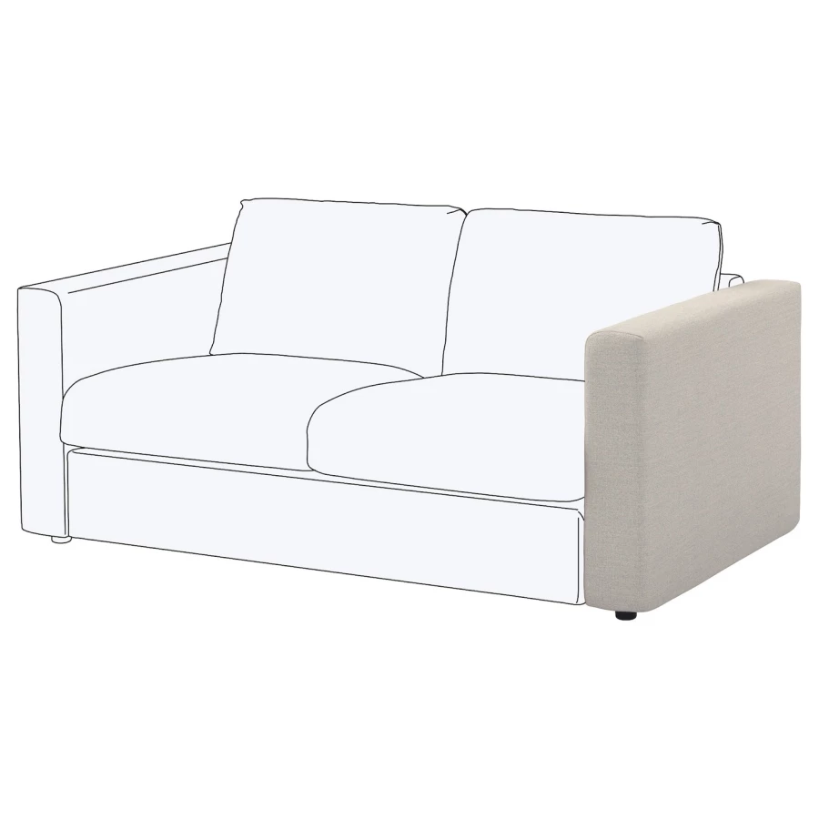 Подлокотник для дивана - IKEA VIMLE/ ВИМЛЕ ИКЕА, 93х61х15 см, бежевый (изображение №1)
