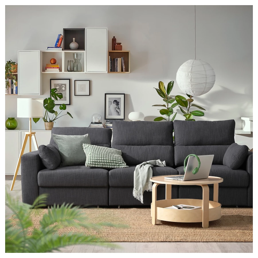 3-местный диван - IKEA ESKILSTUNA/ЭСКИЛЬСТУНА ИКЕА, 100х109х268 см, темно-серый (изображение №4)