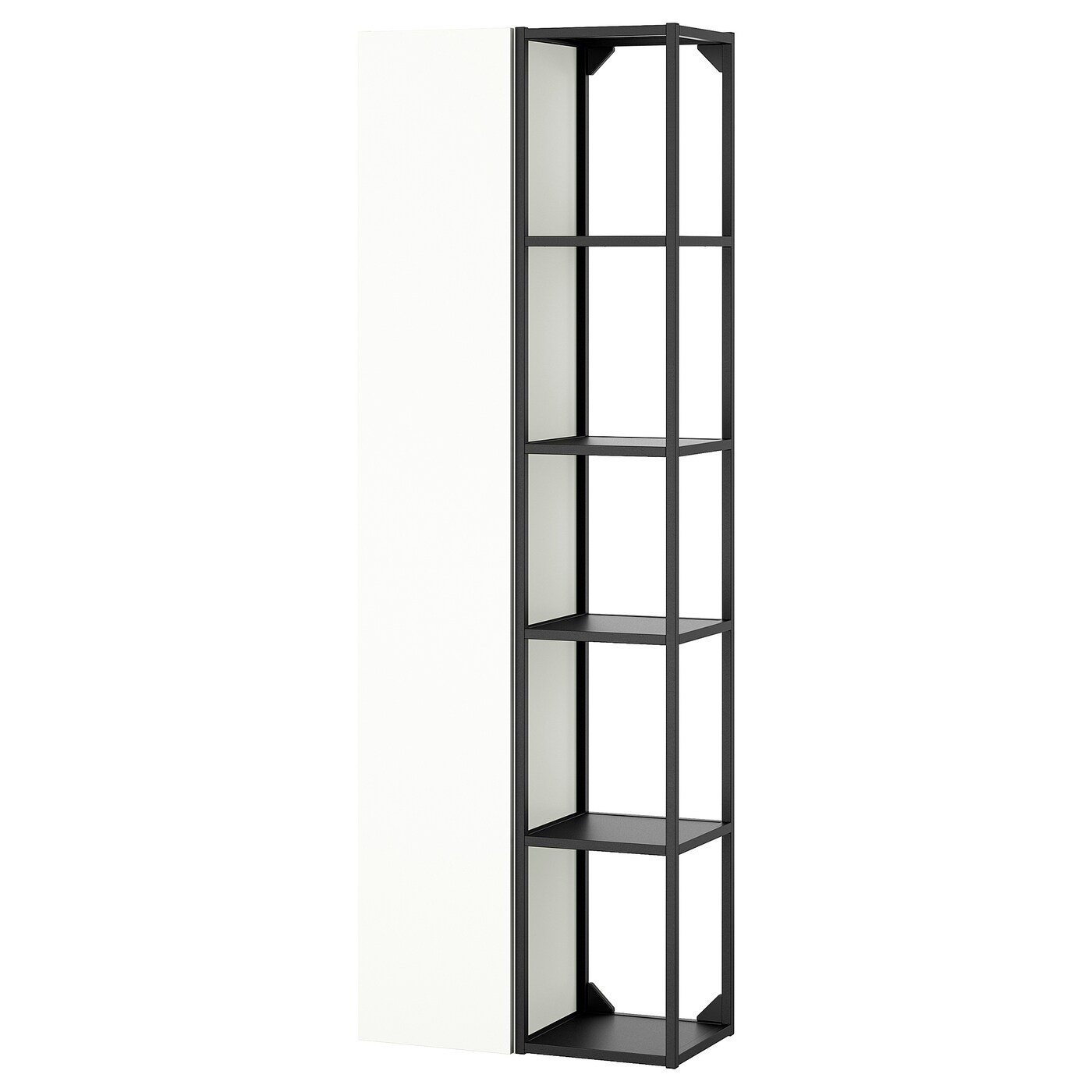 Полка - IKEA ENHET/ЭНХЕТ ИКЕА, 180х32х60 см, белый/черный