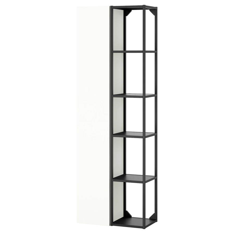 Полка - IKEA ENHET/ЭНХЕТ ИКЕА, 180х32х60 см, белый/черный (изображение №1)
