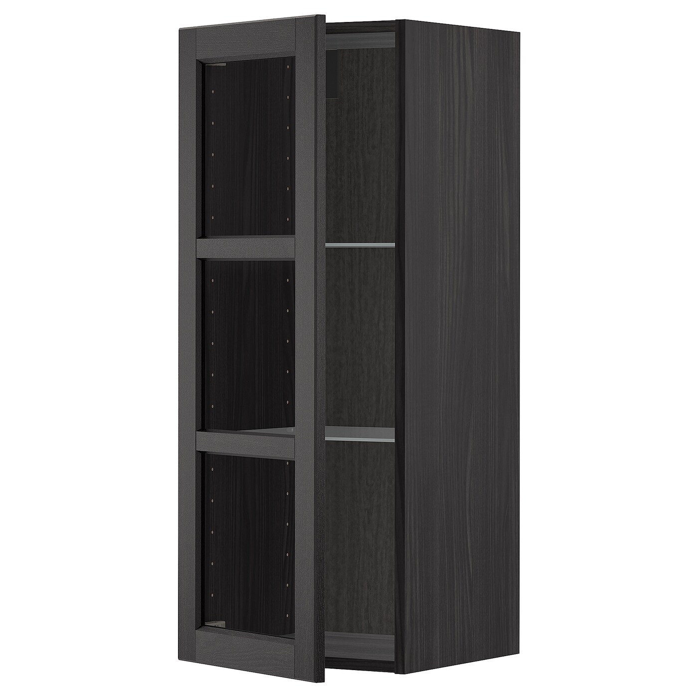 Шкаф со стеклянными дверцами  - METOD  IKEA/  МЕТОД ИКЕА, 100х40 см, черный