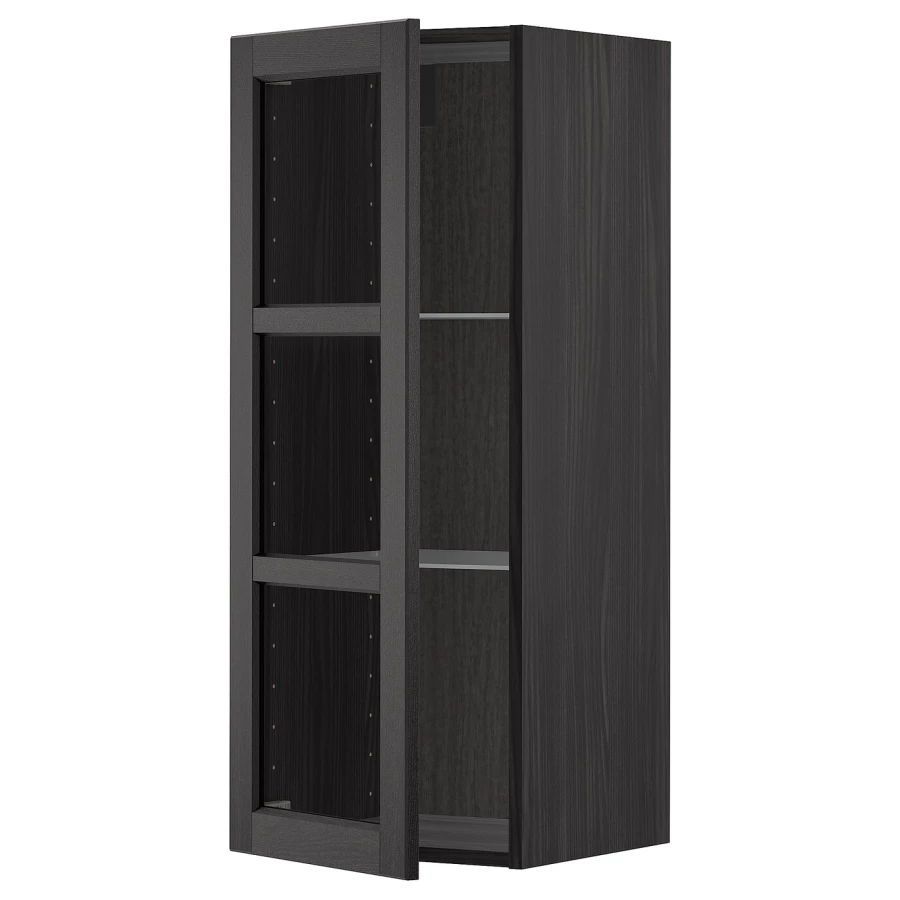 Шкаф со стеклянными дверцами  - METOD  IKEA/  МЕТОД ИКЕА, 100х40 см, черный (изображение №1)