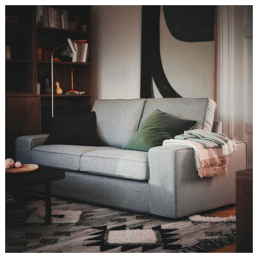 2-местный диван - IKEA KIVIK, 83x95x180см, серый, КИВИК ИКЕА (изображение №3)