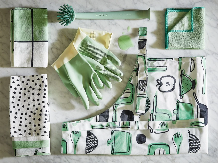 Чистящие перчатки - RINNIG IKEA/ РИННИГ ИКЕА,  зеленый S размер (изображение №5)