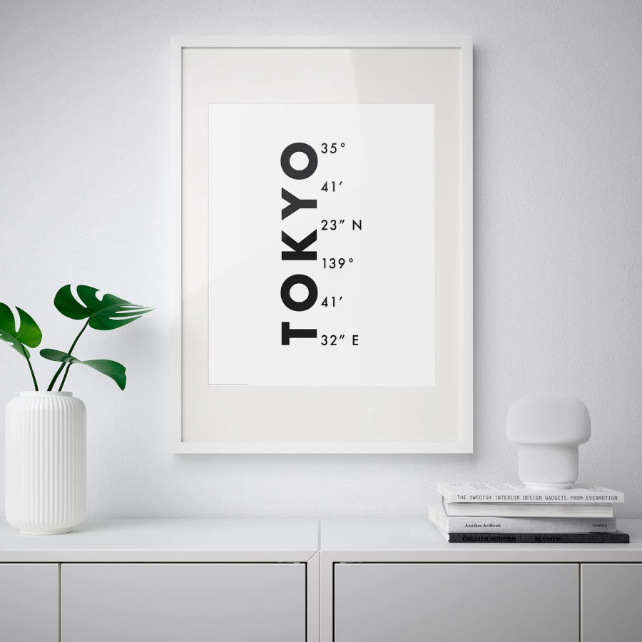 Постер - IKEA BILD, 40х50 см, «Координаты Токио», БИЛЬД ИКЕА (изображение №2)