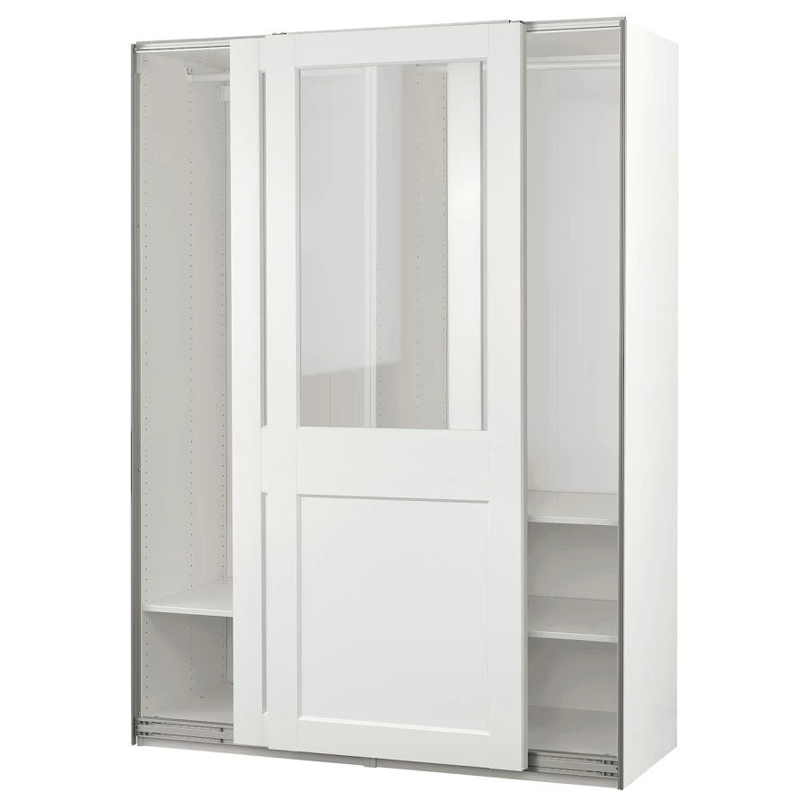 Шкаф-купе - PAX / GRIMO IKEA/ ПАКС/ ГРИМО ИКЕА, 150x66x201 см, белый (изображение №1)