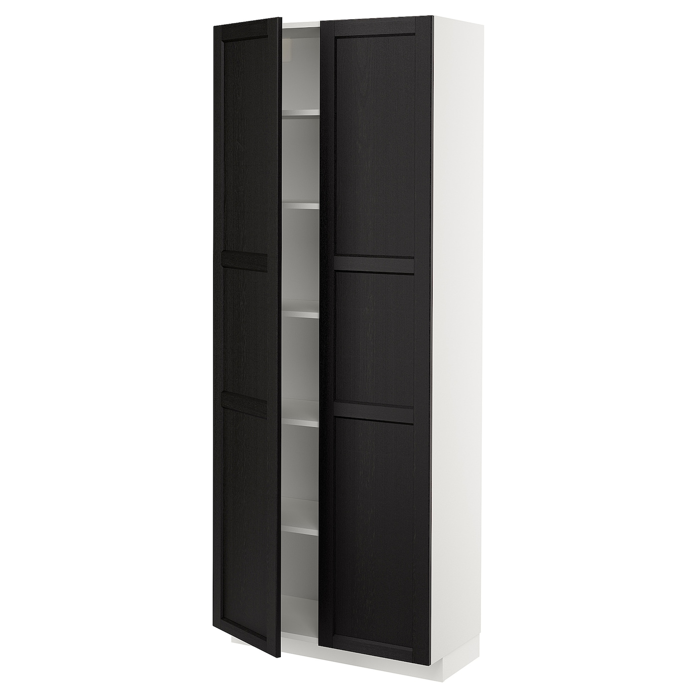 Высокий шкаф - IKEA METOD/МЕТОД ИКЕА, 200х37х80 см, белый/черный