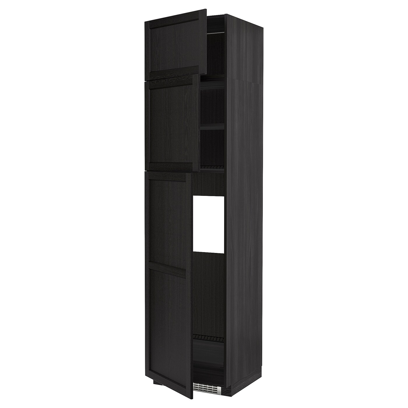 Шкаф для встраиваемого холодильника - IKEA METOD/МЕТОД ИКЕА, 240х60х60 см, черный