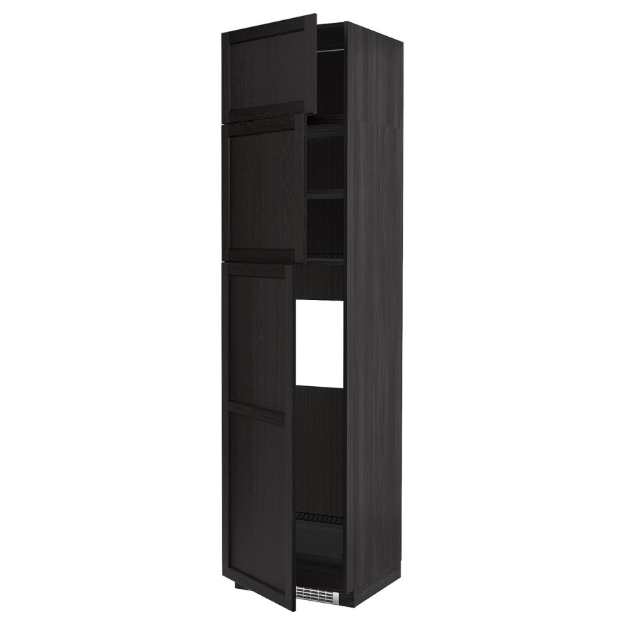 Шкаф для встраиваемого холодильника - IKEA METOD/МЕТОД ИКЕА, 240х60х60 см, черный (изображение №1)