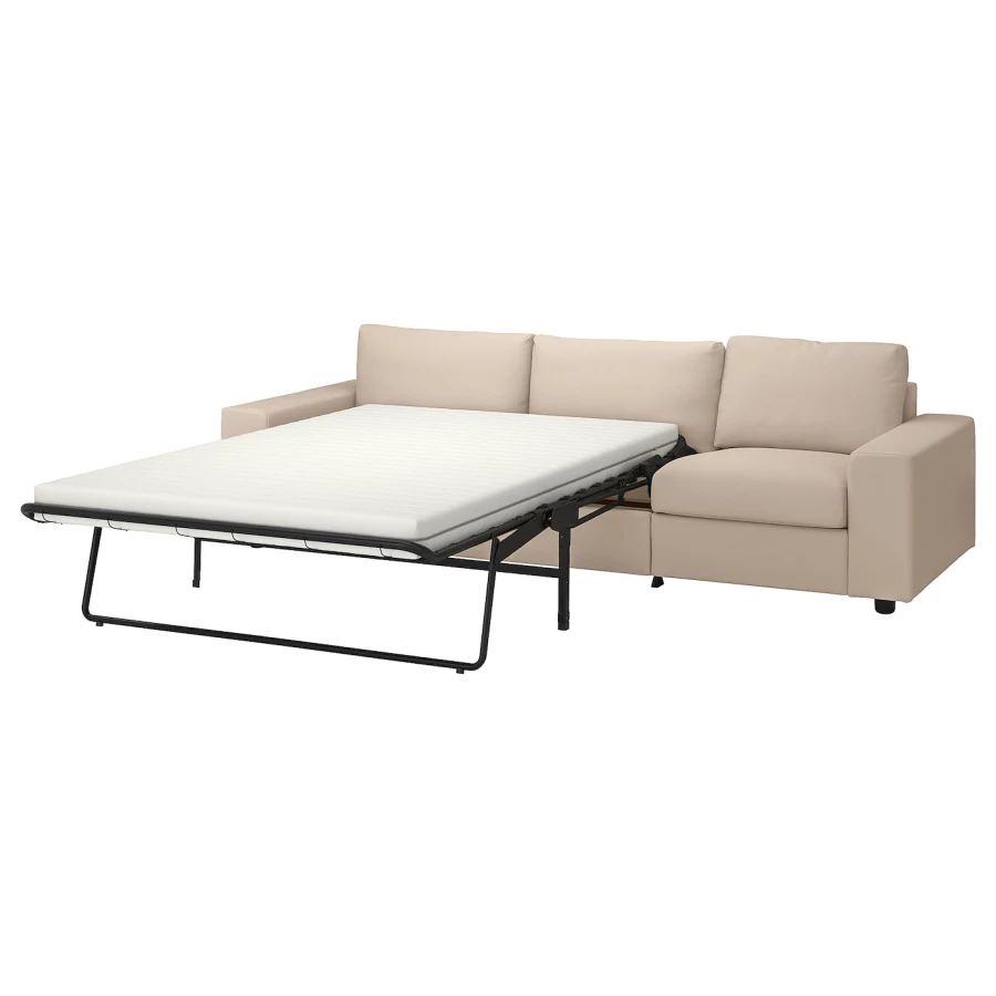 3-местный диван-кровать - IKEA VIMLE, 98x275см, бежевый, ВИМЛЕ ИКЕА (изображение №1)
