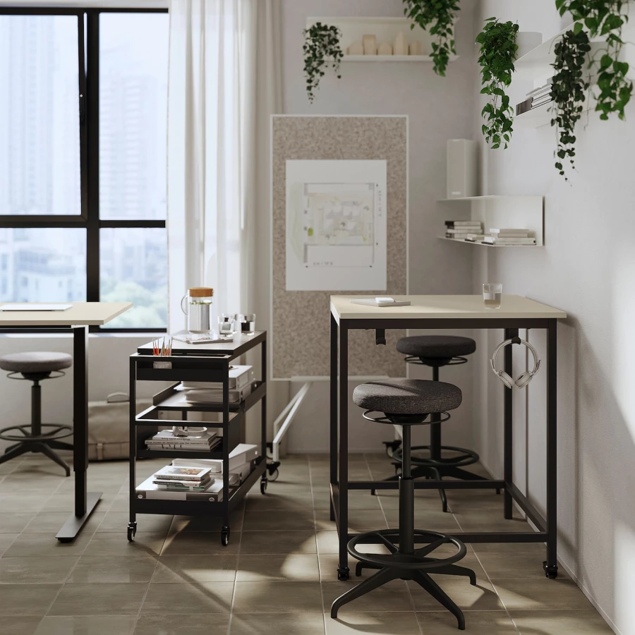 Табурет-опора для работы сидя/стоя - IKEA LIDKULLEN/ЛИДКУЛЛЕН ИКЕА, 60 см, темно-серый (изображение №3)