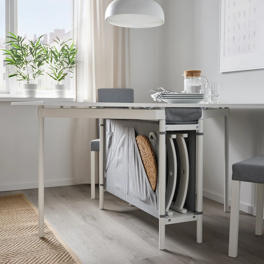 Стол с ящиком для хранения - IKEA KALLHÄLL/KALLHALL/КАЛЛХЭЛЛ ИКЕА, 75х89х98 см, белый (изображение №3)