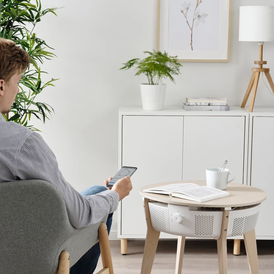 Стол с очистителем воздуха со сменным фильтром - IKEA STARKVIND, 56х56 см, белый, СТАРКВИНД ИКЕА (изображение №5)
