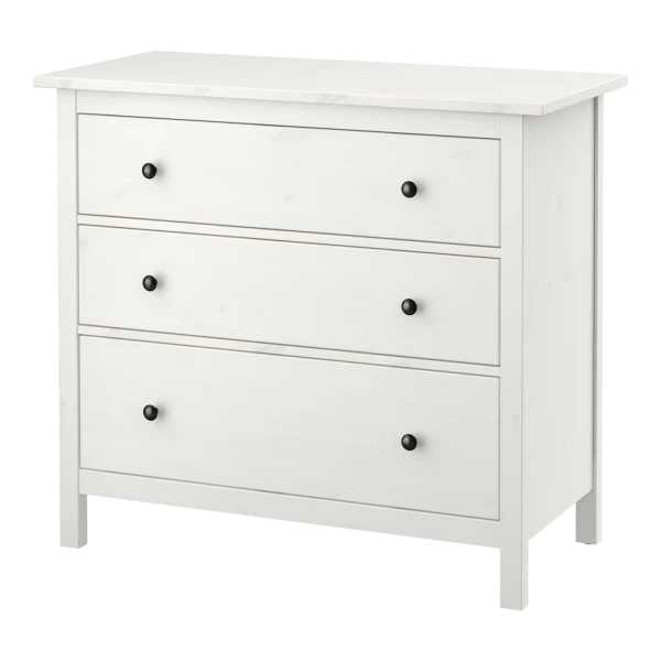 Комод с 3 ящиками - IKEA HEMNES, 96x108 см, белый, ХЕМНЭС ИКЕА