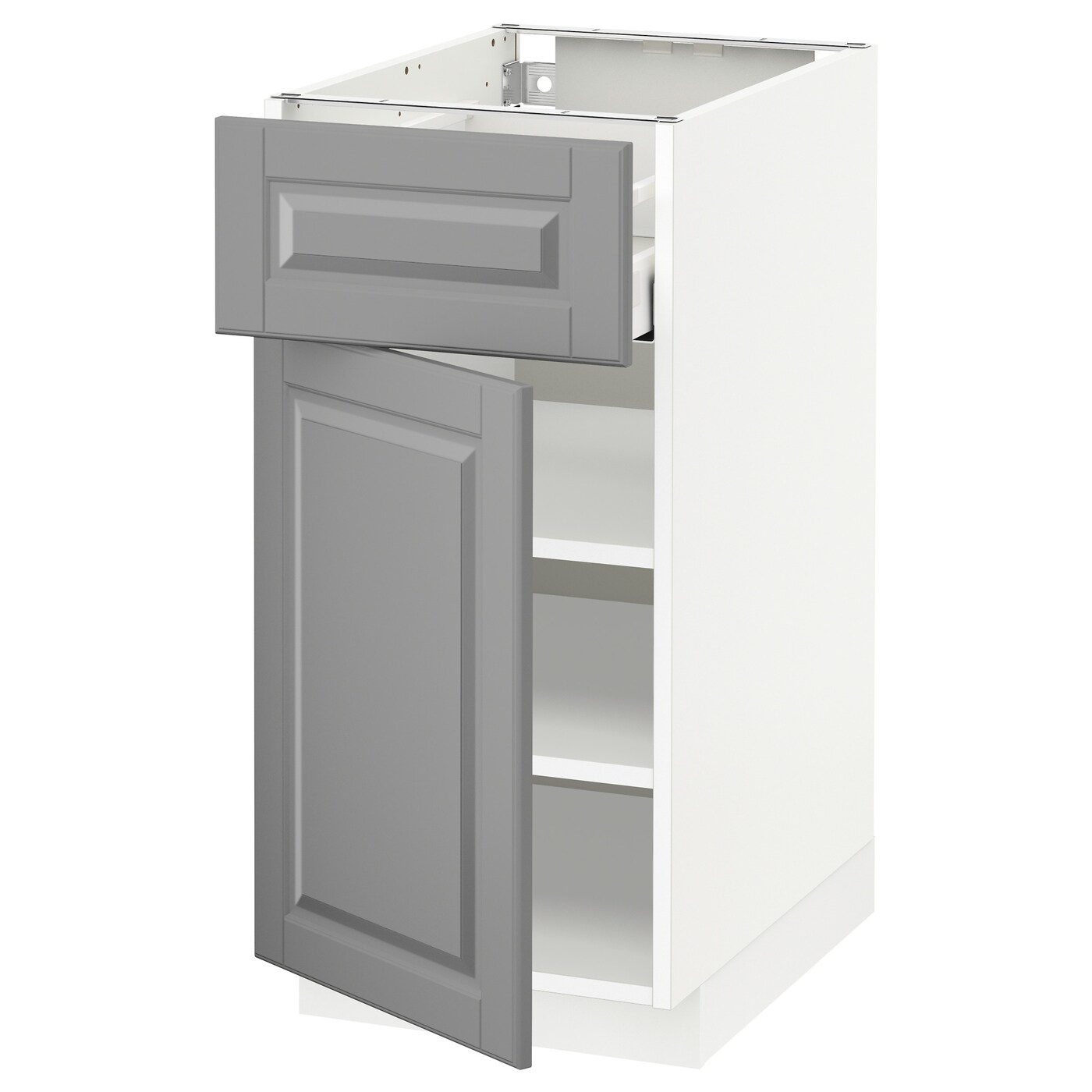 Напольный кухонный шкаф - IKEA METOD MAXIMERA, 88x62x40см, белый/серый, МЕТОД МАКСИМЕРА ИКЕА